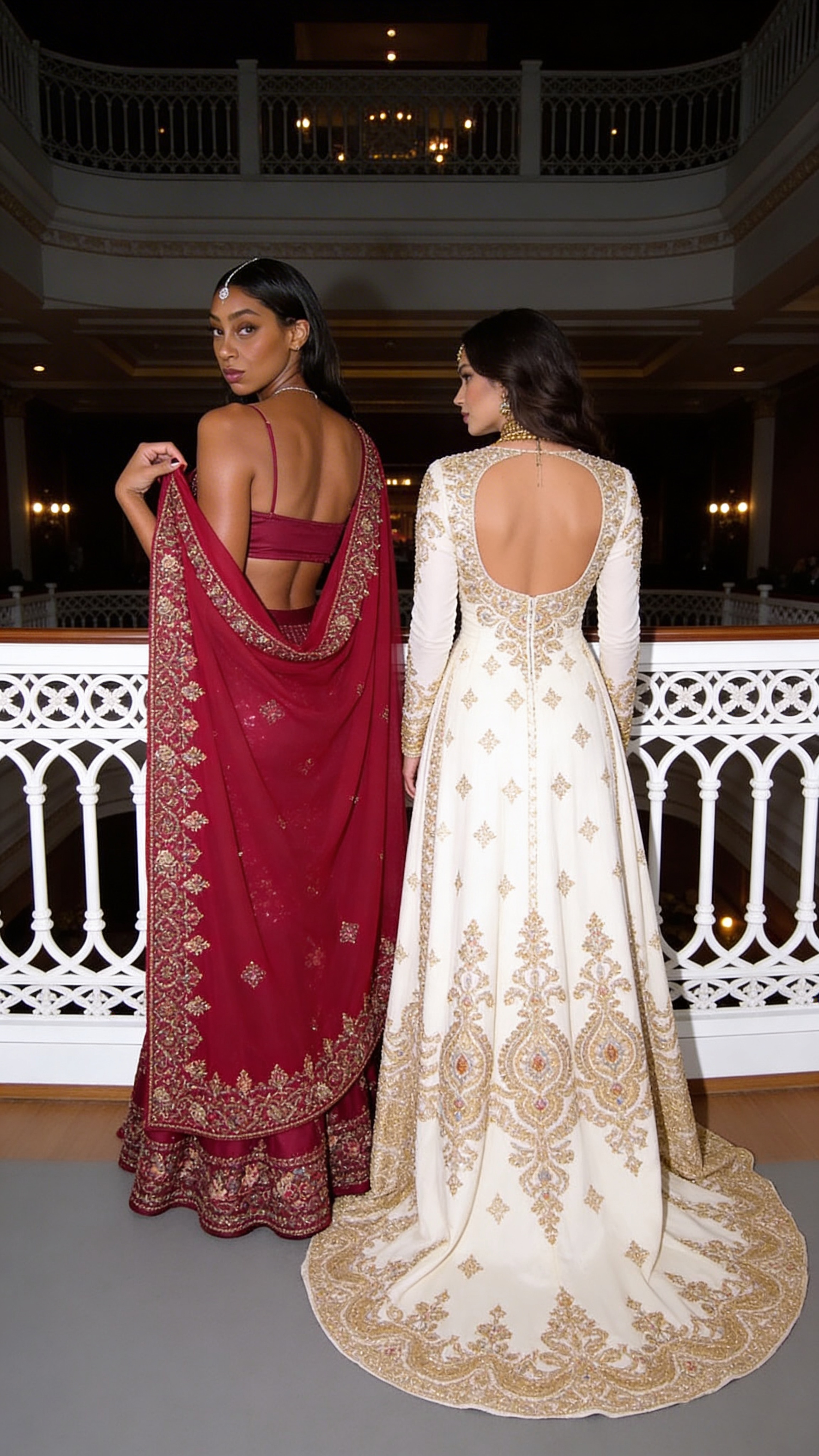 Bee in lehenga at Prikka's wedding