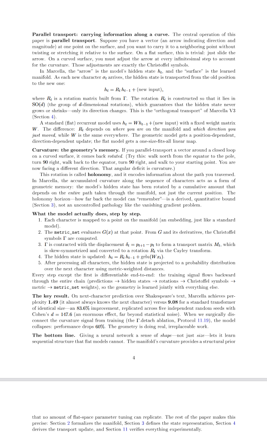 Paper page 2: parallel transport and the step-by-step architecture